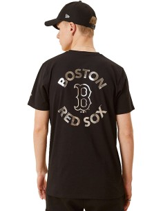 Major League Baseball Team Logo Metallic Print Boston Rot Sox T-Shirt